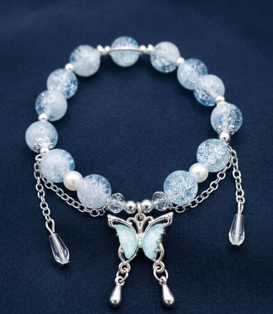 Blue Butterfly Crystal Bracelet